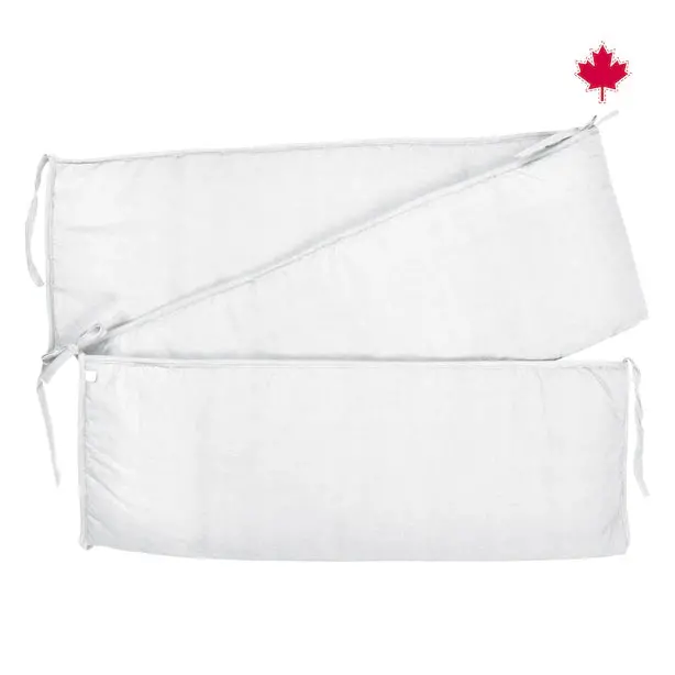 Minimalist White Solid Crib Bumper Pads