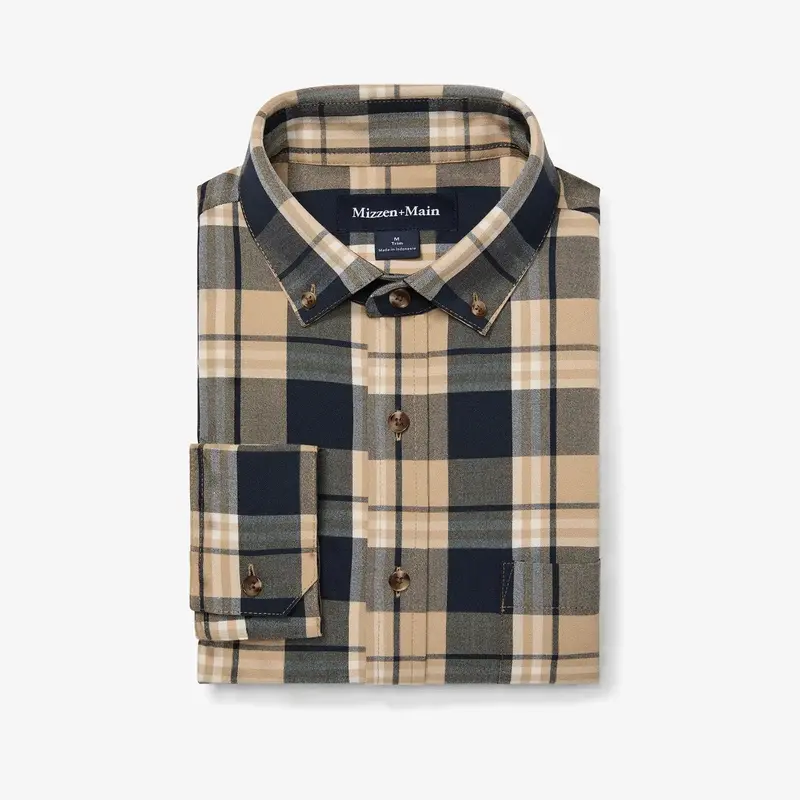 Mizzen + Main City Flannel Shirt – Lightweight Cotton Blend for Men