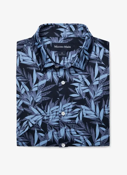 Mizzen + Main Halyard Short-Sleeve Dress Shirt – Men’s Trim-Fit Cotton Blend