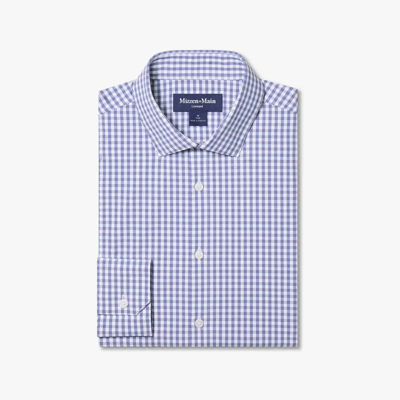 Mizzen + Main Men’s Purple Dusk Alex Plaid Leeward Dress Shirt