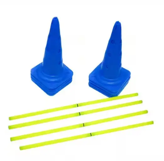 Modular Dog Agility Jump Course with Adjustable Cones and Hurdles