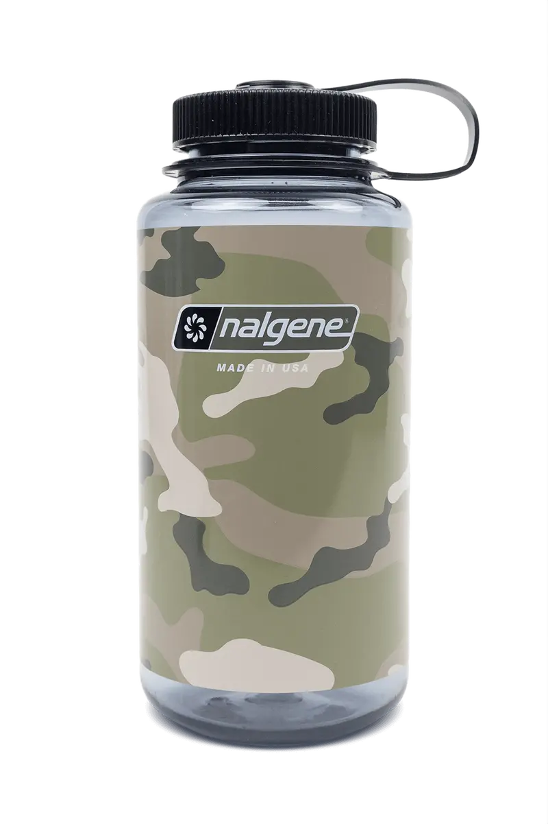 Nalgene Wide-Mouth Water Bottle – 32 oz Sustain Series in Camo Grey