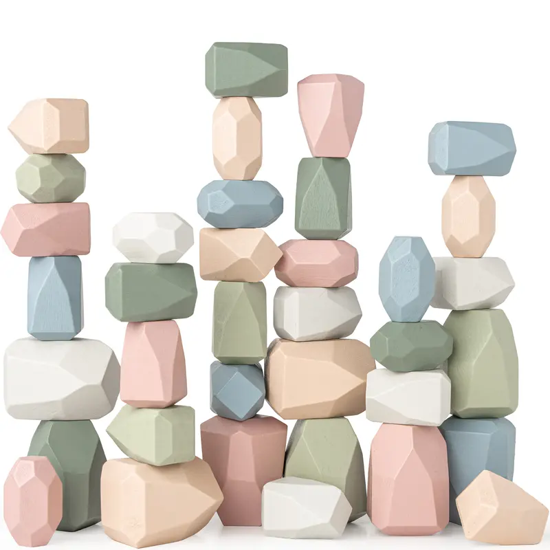 Neutral-Tone Stacking Blocks for Toddlers – Comfy Cubs Collection