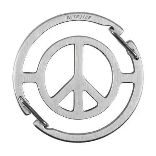 Nite Ize Medallion Peace Sign Keychain Carabiner