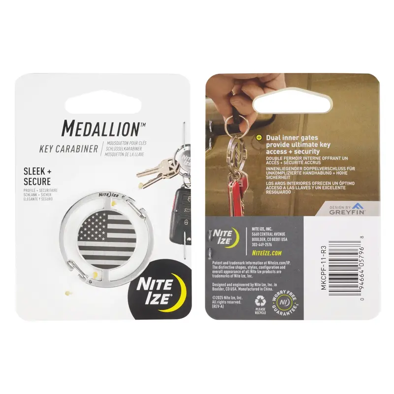 Nite Ize Medallion USA Flag Keychain Carabiner