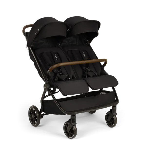 Nuna TRVL DUBL Compact Travel Stroller in Caviar