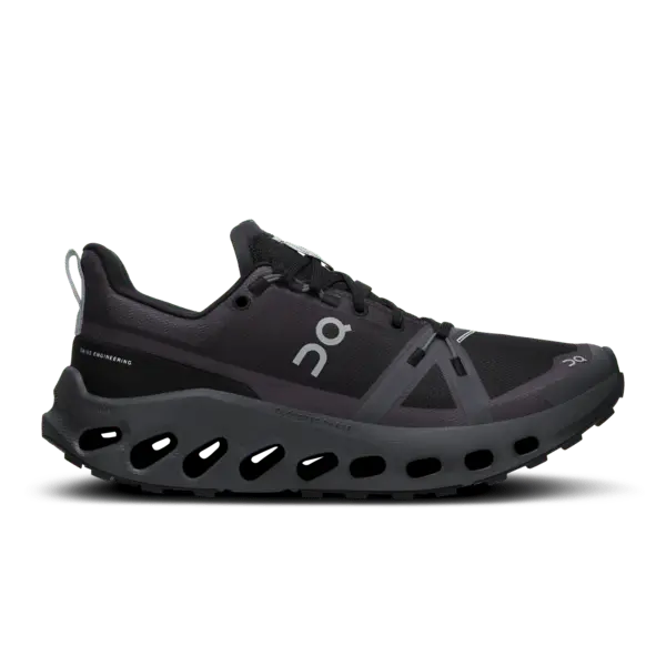 On Cloudsurfer Trail Waterproof Trail Running Shoes – Black/Eclipse for Women