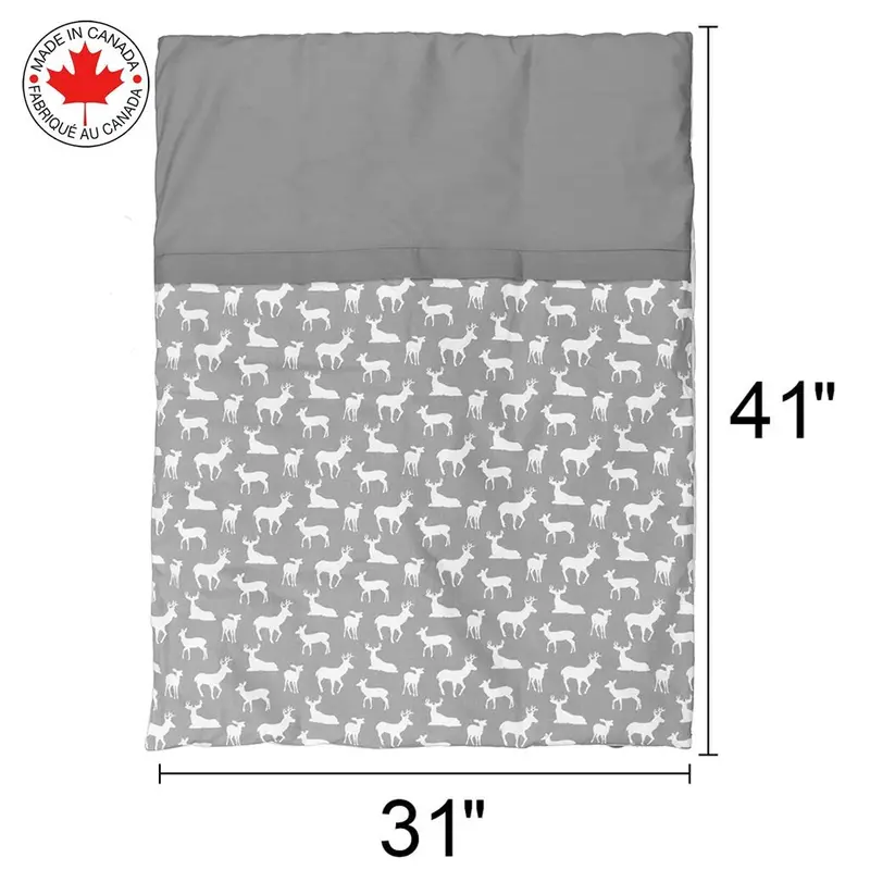 Open Bag Deer-Themed 5-Piece Bedding Set in Grey