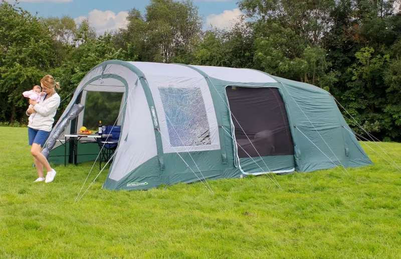 Outdoor Revolution Atom 600 – 6-Person Air-Supported Family Tent with Groundsheet