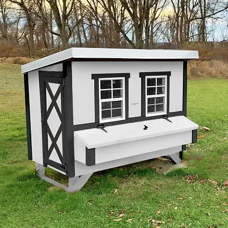 OverEZ Farmhouse-Style Chicken Coop – Includes Feeder & Waterer System
