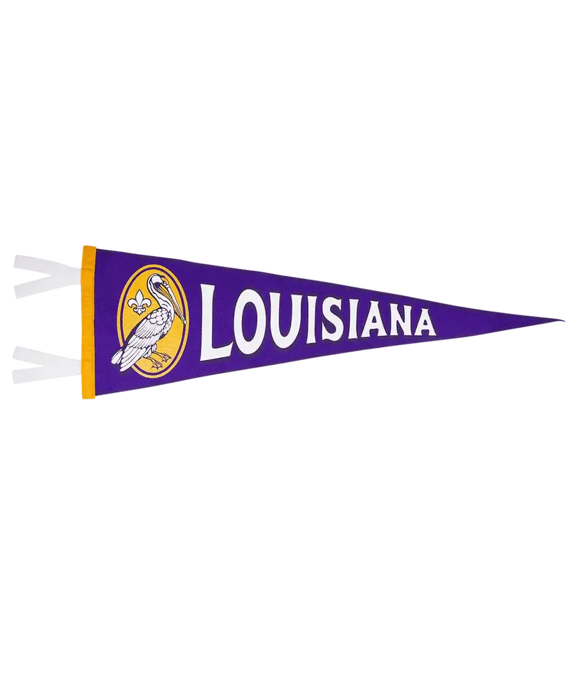 Oxford Pennant Louisiana State Flag Pendant Necklace