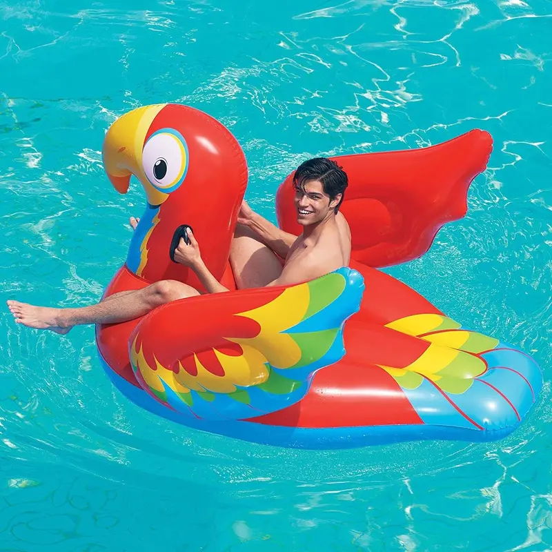 Parrot-Themed Inflatable Pool Ring
