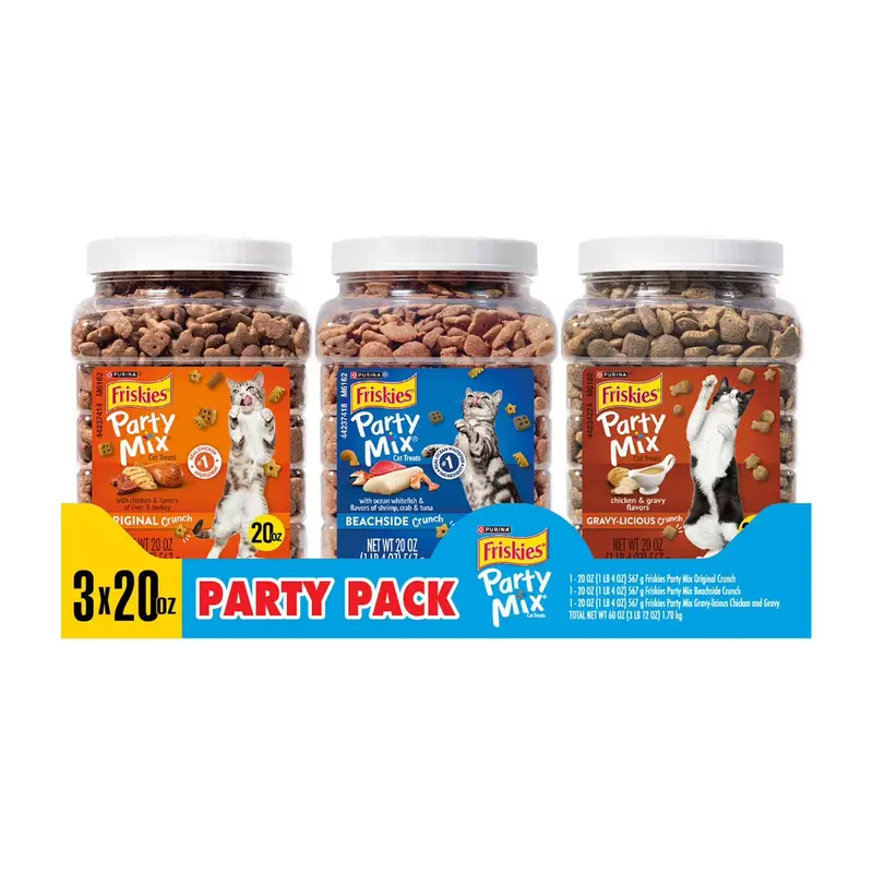 Party-Time Assorted Cat Treats Variety Pack (60 oz)