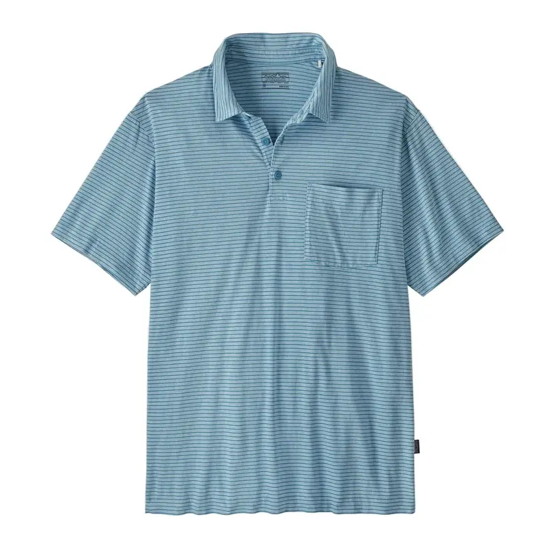 Patagonia Daily Polo for Men – Twin Rope Stripe in Shore Blue