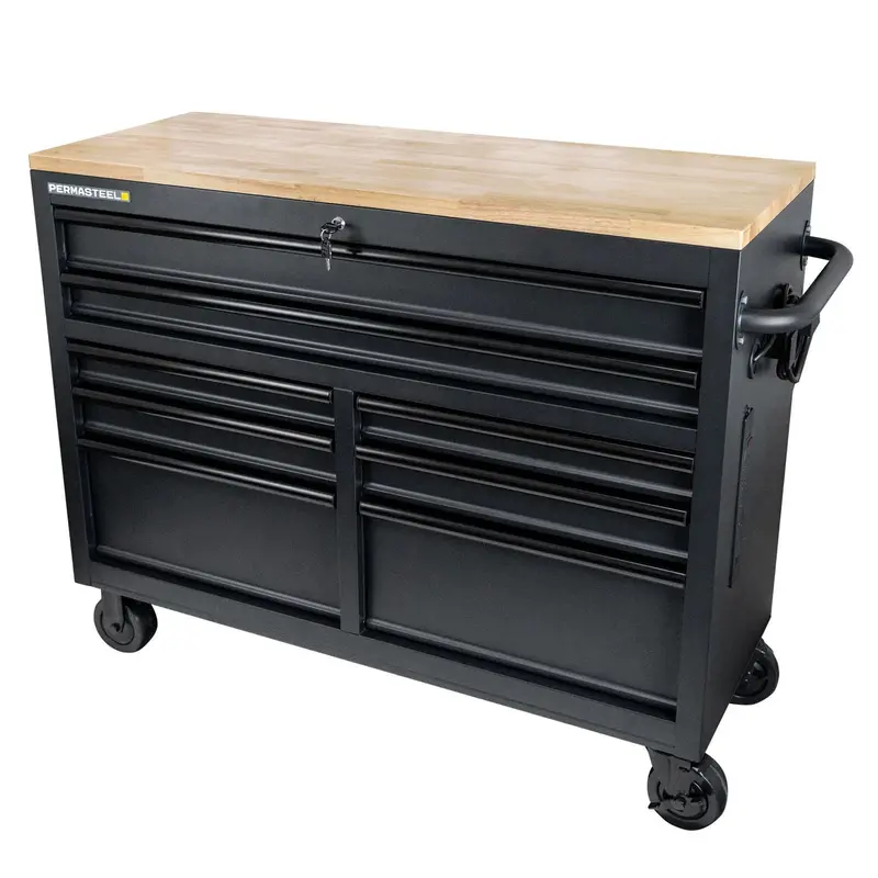 Permasteel 8-Drawer Mobile Workbench – 46″ W × 18″ D Heavy-Duty Rolling Workstation