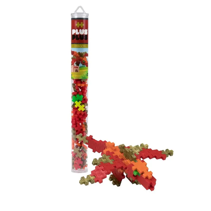 Plus-Plus Dragon Themed Building Tube – 70-Piece Construction Set
