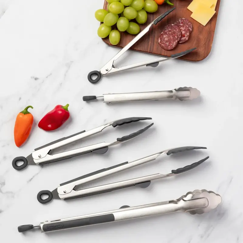 Prepworks Heads-Up 5-Piece Cooking Tong Set – Ergonomic Design