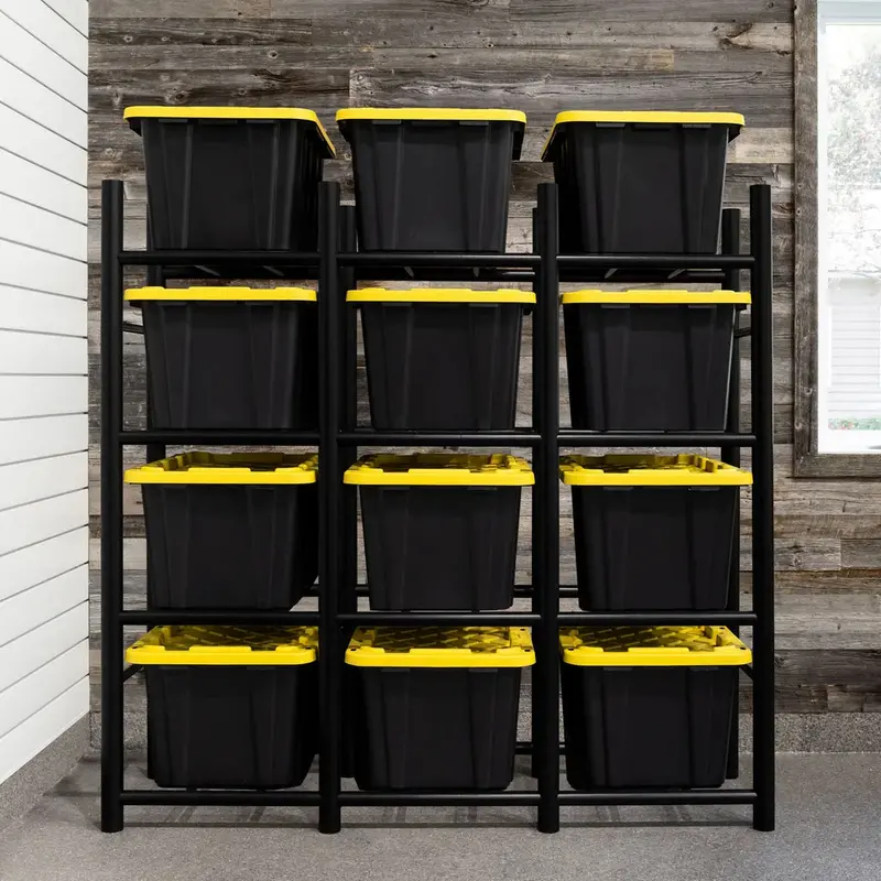 Proslat Industrial-Grade 12-Tote Modular Wall Rack