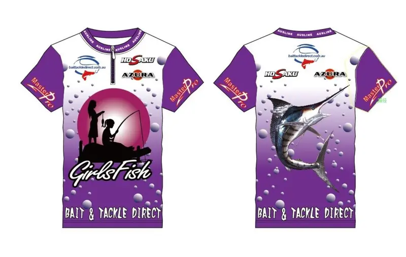 Purple Short-Sleeve Tournament-Style Fishing Shirt for Women