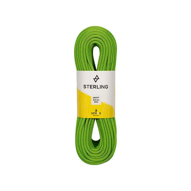 Quest 9.6mm Dry Climbing Rope – XEROS 60m, Emerald Green