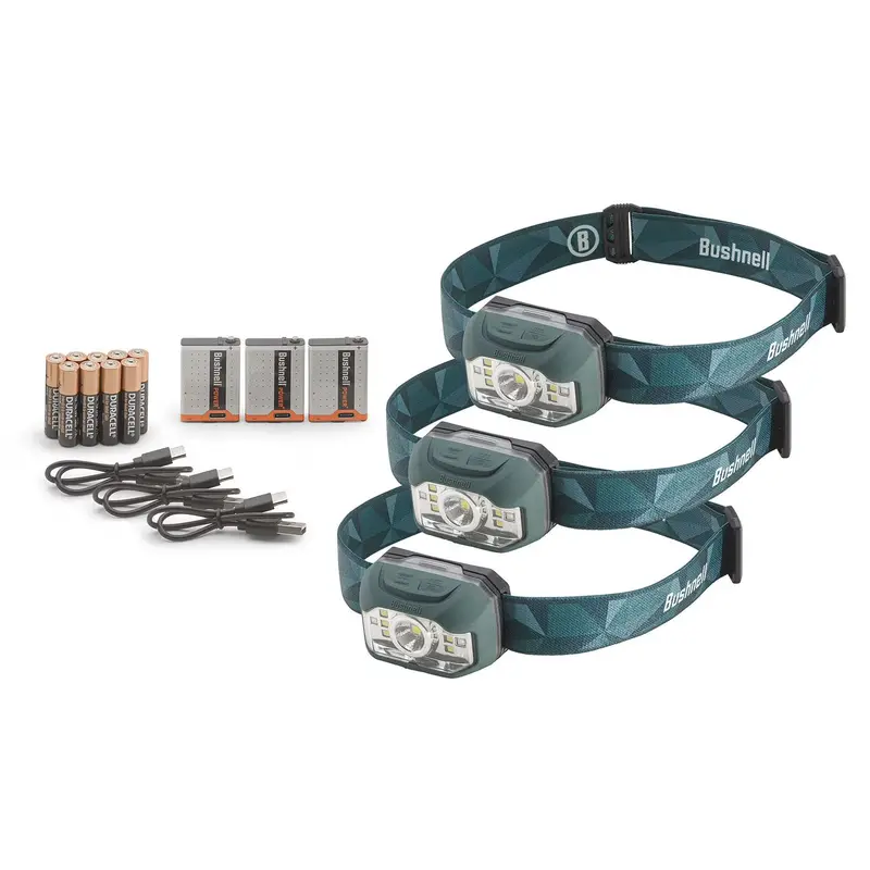 Rechargeable 1000-Lumen Headlamp Set – 3-Pack with Dual Power Options