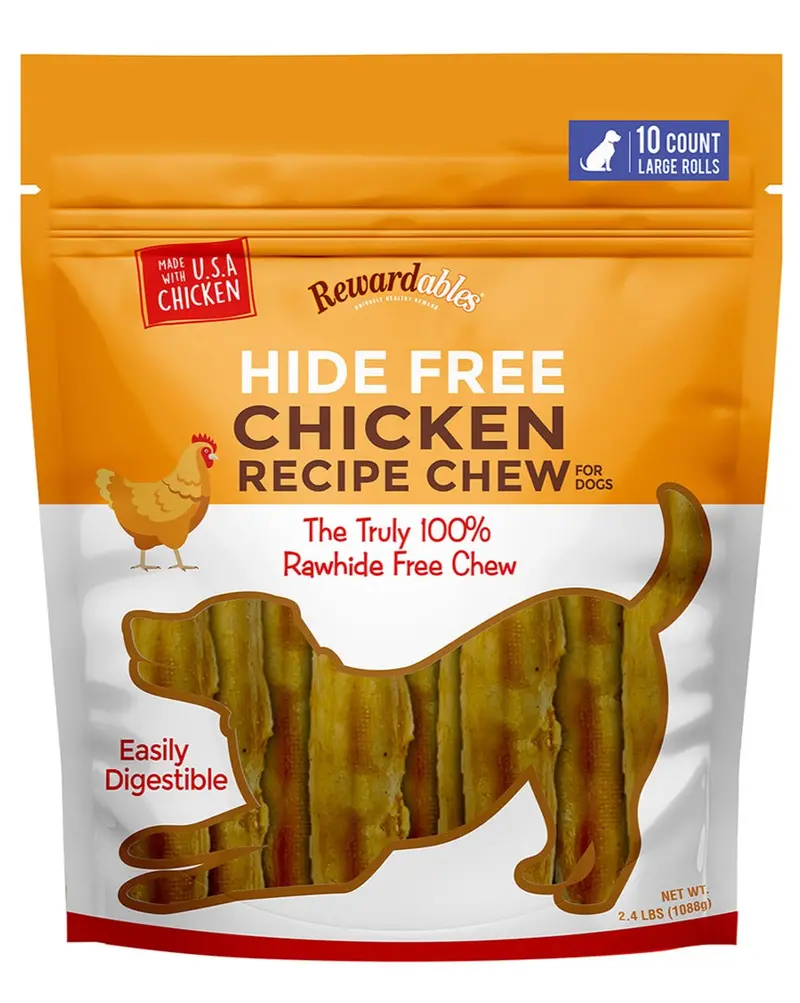 Rewardables Chicken Chews for Dogs – Rawhide-Free, 20-Count Twin Pack