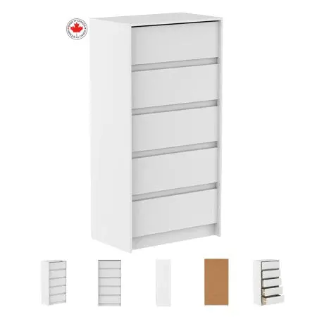Rocco Modern Chest of Drawers – Matte White Finish