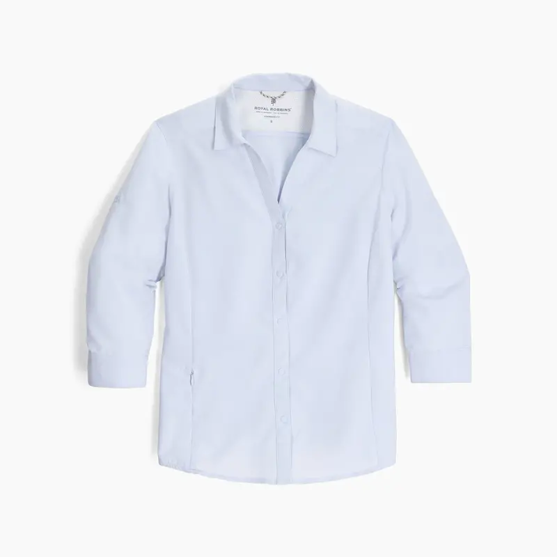 Royal Robbins Women’s Misty Blue Expedition Pro 3/4 Sleeve Top