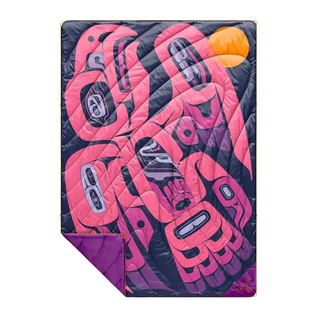 Rumpl Original Puffy Blanket – Crystal World Print: Eagle & Sun