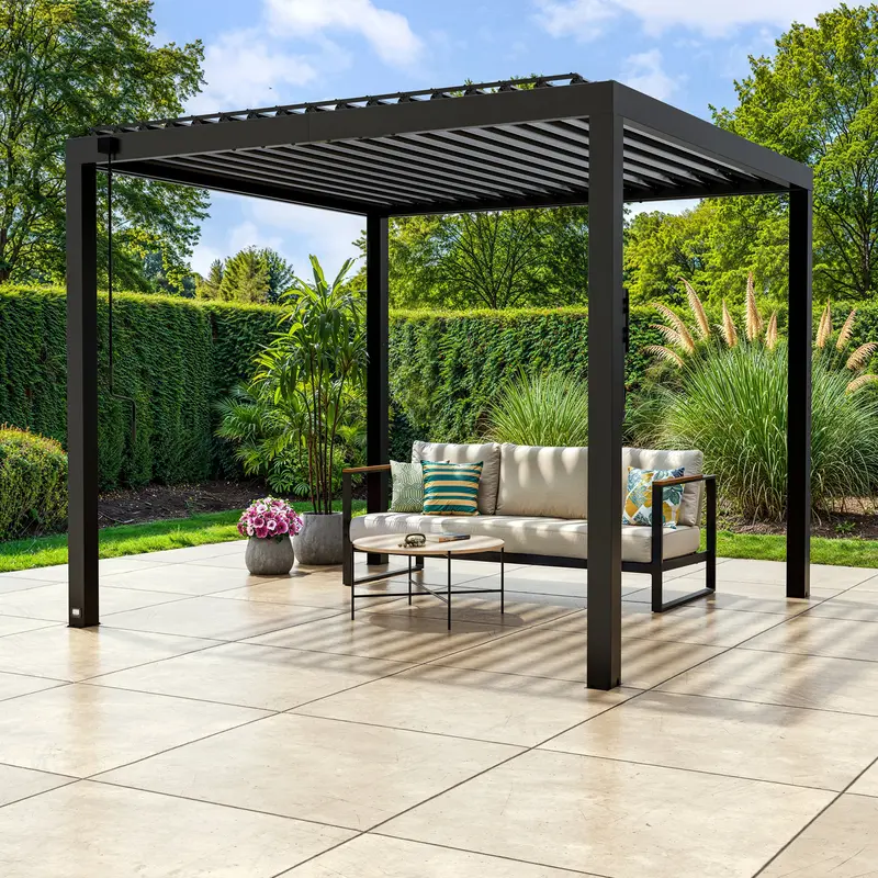 Sarasota 10 ft × 10 ft Steel Louvered Pergola