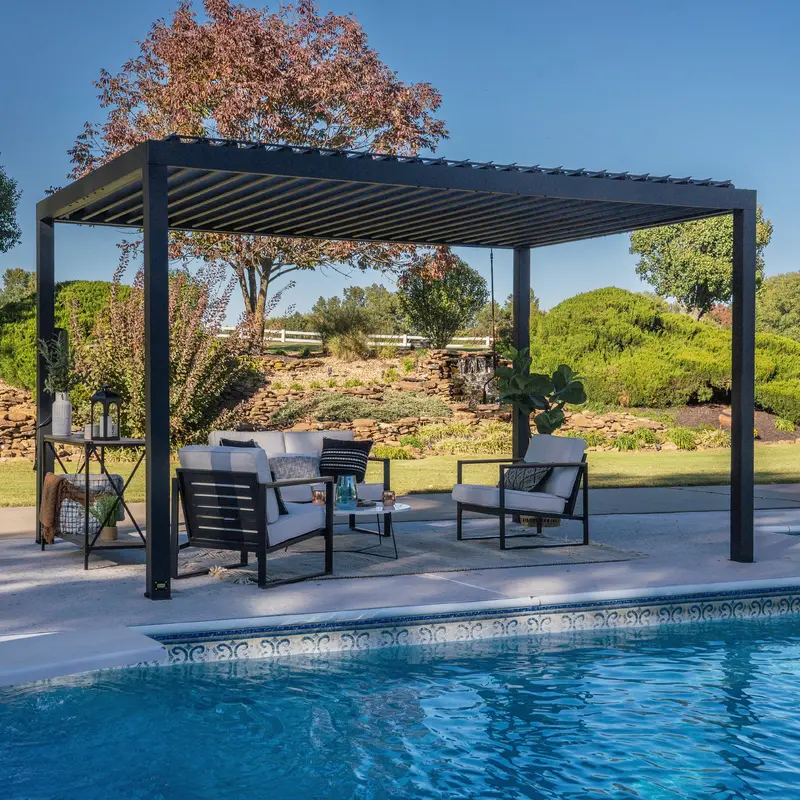 Sarasota 14 ft × 10 ft Steel Louvered Pergola