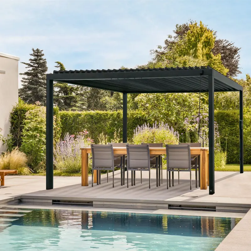 Sarasota 16×10 Steel Adjustable Louvered Pergola