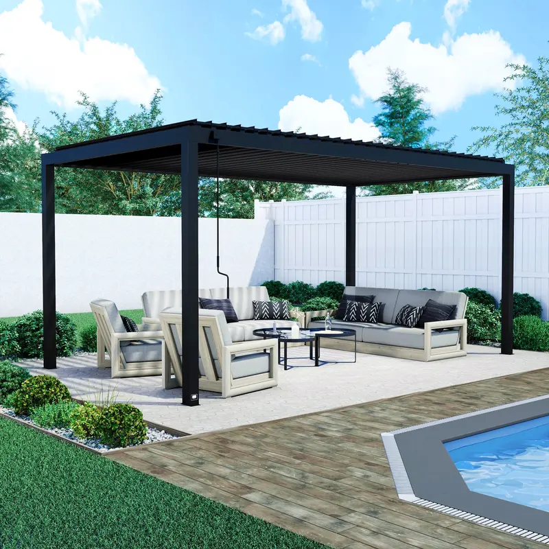 Sarasota 18 ft × 10 ft Steel Louvered Pergola