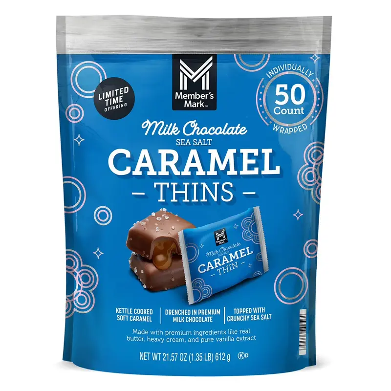 Sea Salt Caramel Milk Chocolate Thins – 50 Count