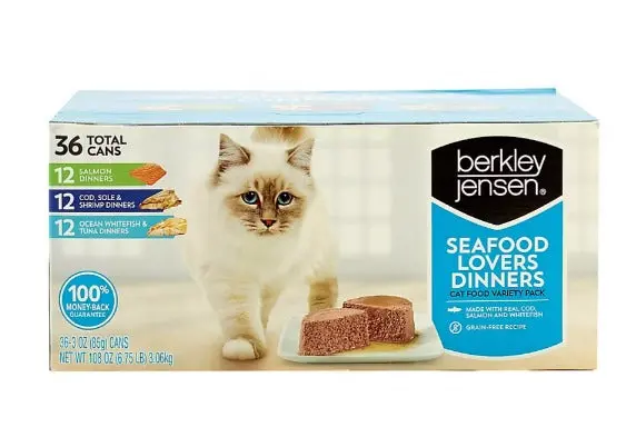 Seafood Variety Wet Cat Food Pack – 36 Cans