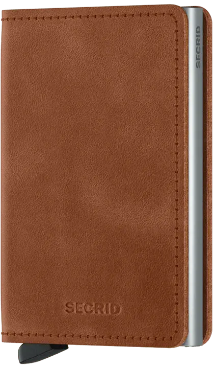 Secrid Slimwallet – Vintage Cognac with Silver Accents
