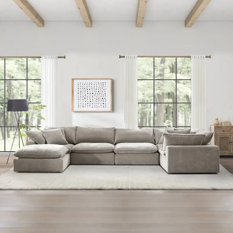 Sereen Taupe 6-Piece Modular Fabric Sectional
