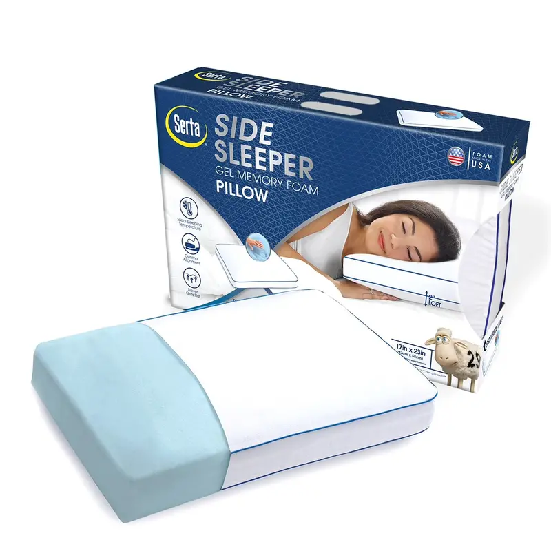 Serta Gel-Cooling Memory Foam Pillow – Ergonomic Support for Side Sleepers