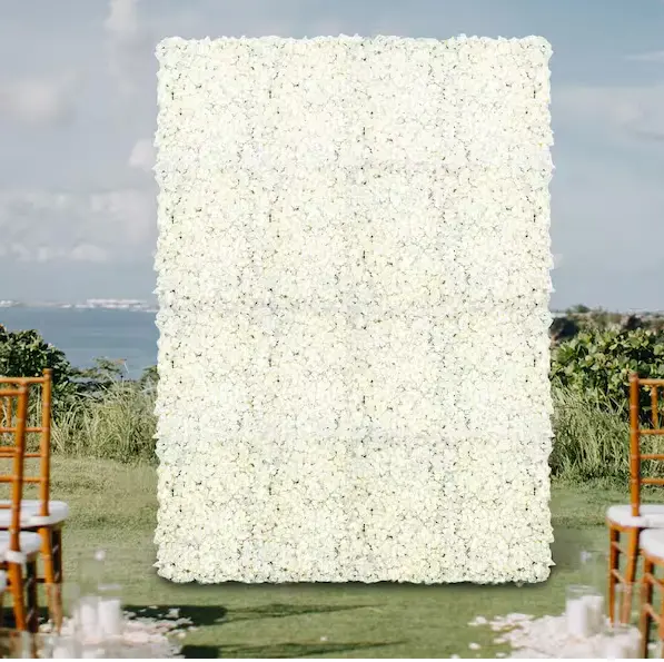 Silk Hydrangea Flower Wall Panel – Lifelike Artificial Floral Backdrop