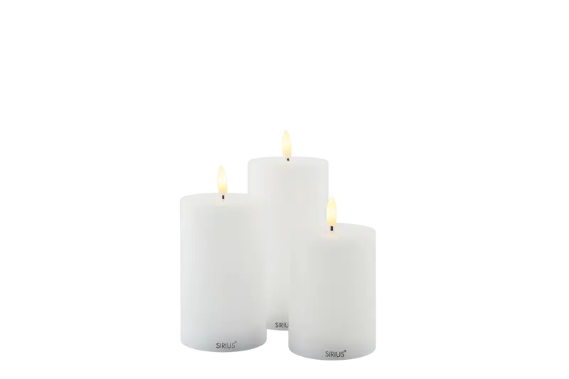 Sille Rechargeable LED Candle Set – 3 pcs, 7.5 cm
