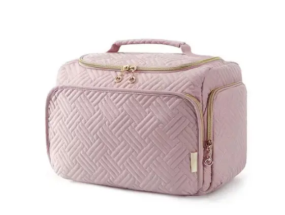 Sleek Black Travel Cosmetic Bag – Compact Toiletry Organizer