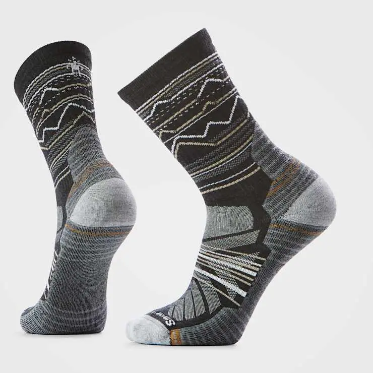 Smartwool Men’s Mountain Range Hiking Crew Sock – Charcoal & Light Grey