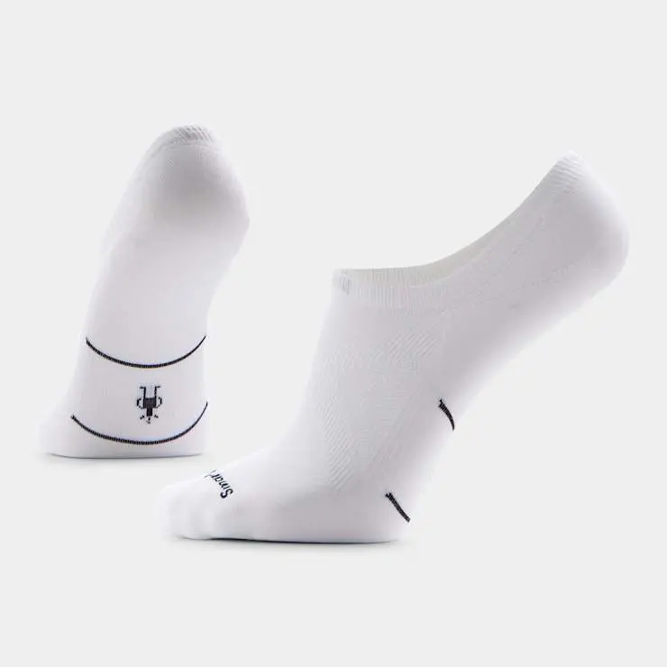 Smartwool Men’s Run No-Show Socks – Zero Cushion, White