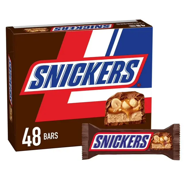 Snickers Full-Size Milk Chocolate Candy Bars – 1.86 oz, 48-Pack