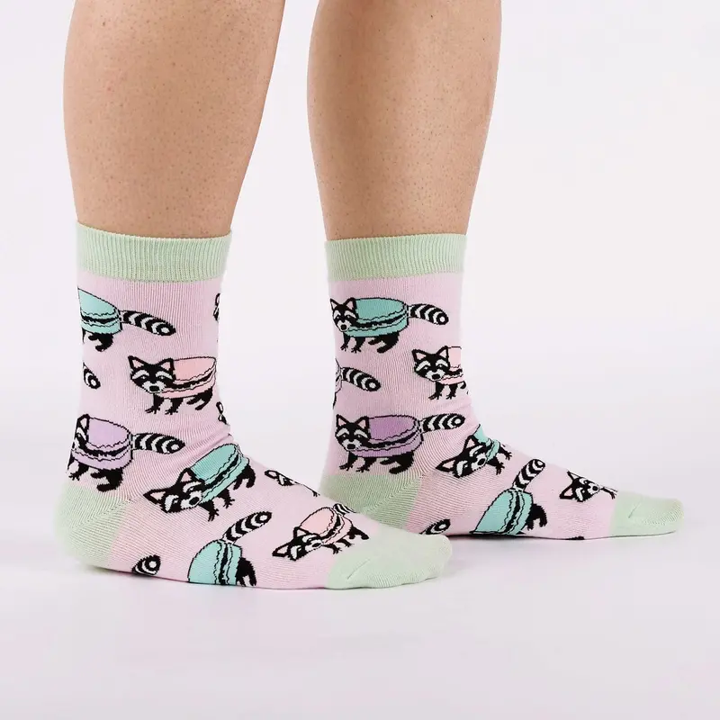 Sock It To Me Macaraccoon Crew Socks for Women