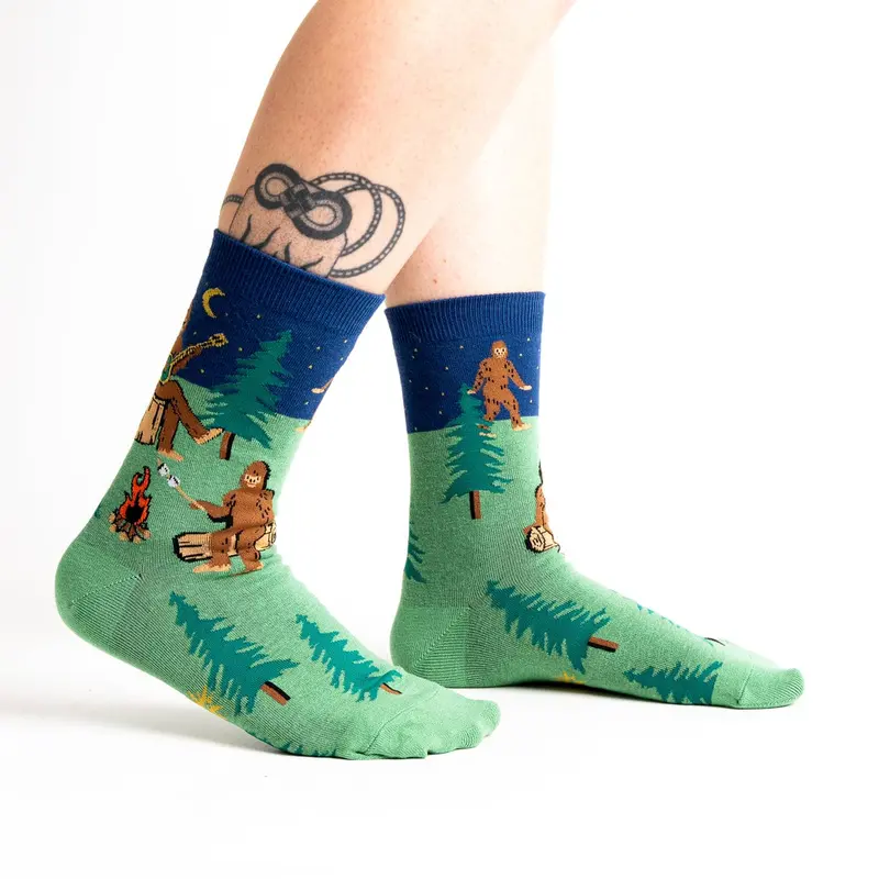 Sock It To Me Sasquatch Campout Crew Socks for Women