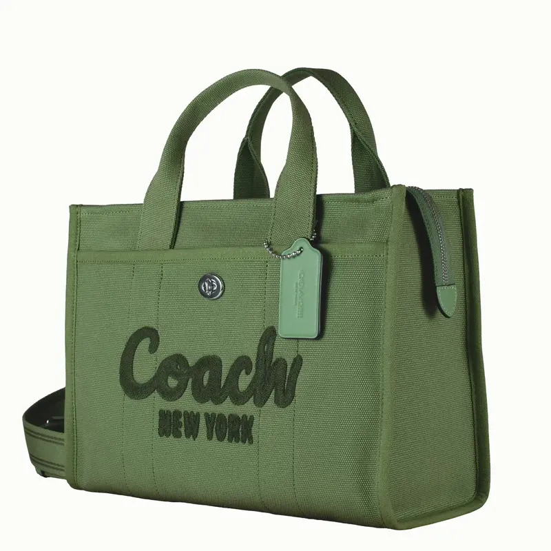 Soft Green Canvas Cargo Tote Bag