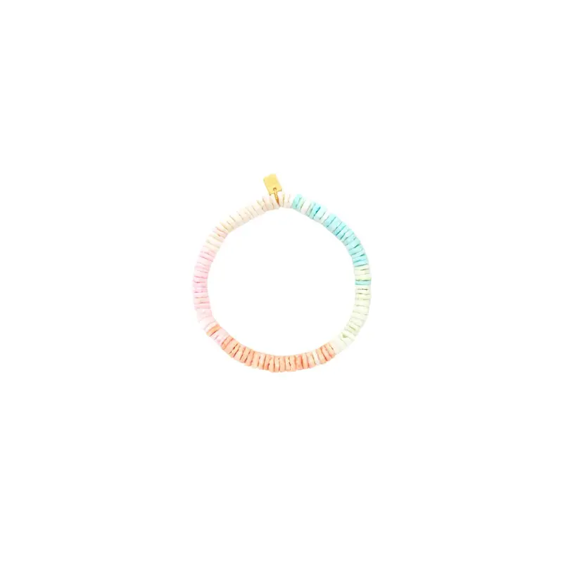Soft Pastel Puka Shell Stretch Bracelet