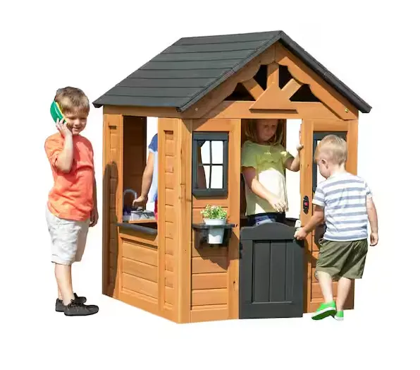 Solid Cedar Kids Playhouse Designed for Outdoor Use