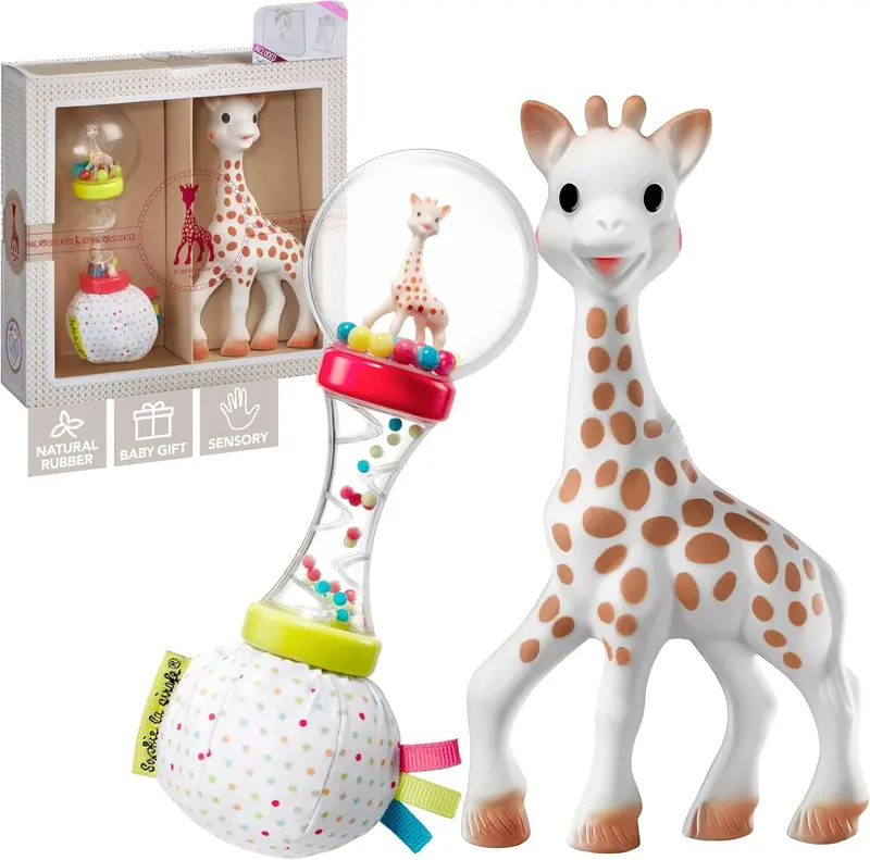 Sophie la Girafe Newborn Gift Set with Soft Maraca Rattles